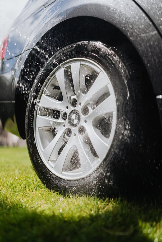 Black Car Tire with Rim